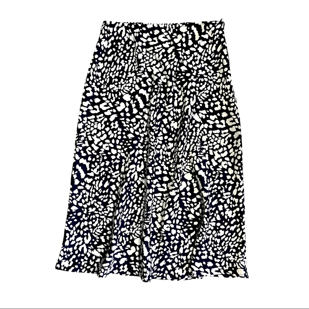 Black and White Forever 21 Midi Skirt